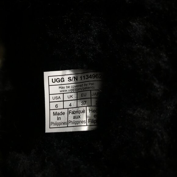 UGG Classic Boots Womens Size 6 Black Suede Mini Side Logo - Picture 9 of 9